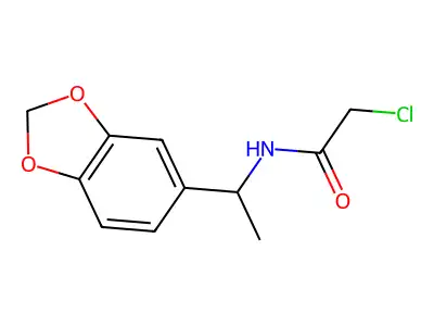 N-[1-(2H-1,3-benzodioxol-5-yl)ethyl]-2-chloroacetamide structure