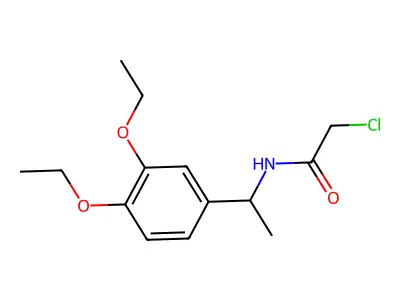 2-chloro-N-[1-(3,4-diethoxyphenyl)ethyl]acetamide structure