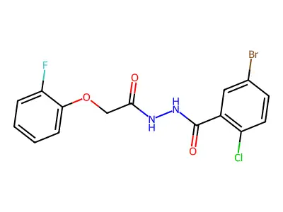 5-bromo-2-chloro-N'-[2-(2-fluorophenoxy)acetyl]benzohydrazide structure