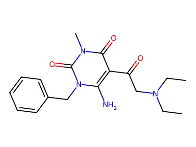6-Amino-1-benzyl-5-[2-(diethylamino)acetyl]-3-methylpyrimidine-2,4-dione structure