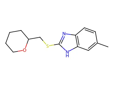 6-methyl-2-(oxan-2-ylmethylsulfanyl)-1H-benzimidazole structure