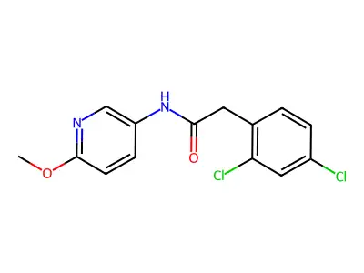 2-(2,4-dichlorophenyl)-N-(6-methoxypyridin-3-yl)acetamide structure