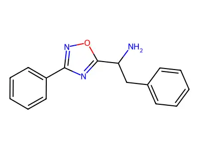 2-Phenyl-1-(3-phenyl-1,2,4-oxadiazol-5-yl)ethanamine structure
