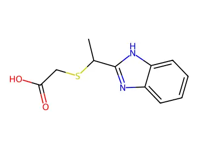 2-{[1-(1H-1,3-benzodiazol-2-yl)ethyl]sulfanyl}acetic acid structure