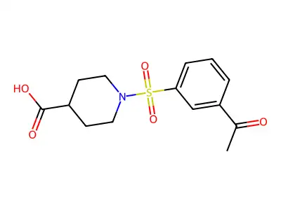 1-(3-Acetylbenzenesulfonyl)piperidine-4-carboxylic acid structure