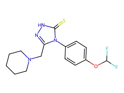 4-[4-(difluoromethoxy)phenyl]-5-(piperidin-1-ylmethyl)-4H-1,2,4-triazole-3-thiol structure