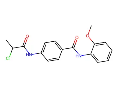 4-(2-chloropropanamido)-N-(2-methoxyphenyl)benzamide structure