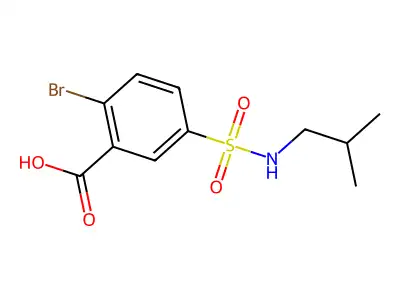 2-Bromo-5-[(2-methylpropyl)sulfamoyl]benzoic acid structure