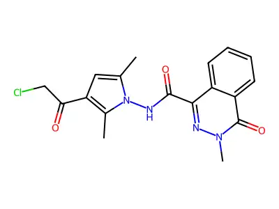 N-[3-(2-chloroacetyl)-2,5-dimethyl-1H-pyrrol-1-yl]-3-methyl-4-oxo-3,4-dihydrophthalazine-1-carboxamide structure