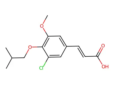 (2E)-3-(3-chloro-4-isobutoxy-5-methoxyphenyl)acrylic acid structure