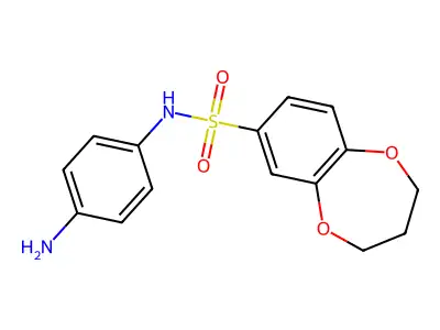 N-(4-aminophenyl)-3,4-dihydro-2H-1,5-benzodioxepine-7-sulfonamide structure