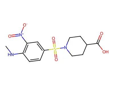 1-[4-(Methylamino)-3-nitrobenzenesulfonyl]piperidine-4-carboxylic acid structure