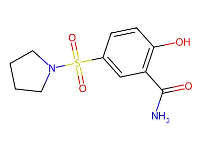 2-Hydroxy-5-(pyrrolidine-1-sulfonyl)benzamide structure