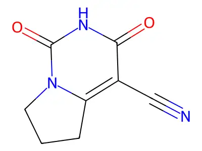 1,3-dioxo-1H,2H,3H,5H,6H,7H-pyrrolo[1,2-c]pyrimidine-4-carbonitrile structure