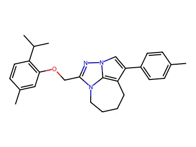 5,6,7,8-Tetrahydro-1-[[5-methyl-2-(1-methylethyl)phenoxy]methyl]-4-(4-methylphenyl)-2,2a,8a-triazacyclopent[cd]azulene structure