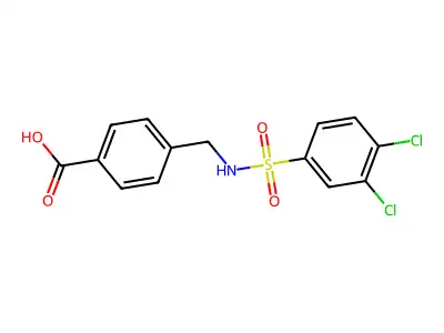 4-(3,4-Dichlorobenzenesulfonamidomethyl)benzoic acid structure