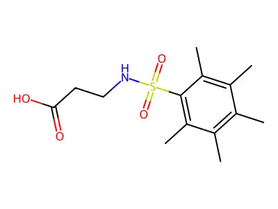 3-{[(Pentamethylphenyl)sulfonyl]amino}propanoic acid structure