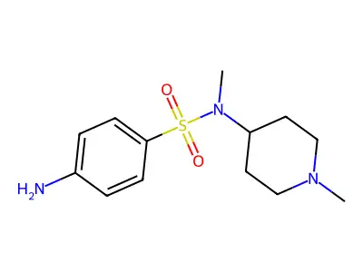 4-amino-N-methyl-N-(1-methylpiperidin-4-yl)benzenesulfonamide structure