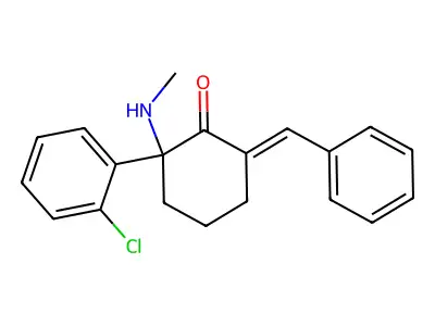 6-Benzylidene-2-(2-chlorophenyl)-2-(methylamino)cyclohexanone structure