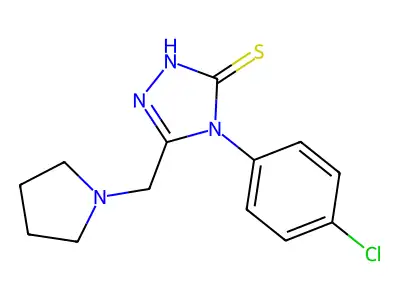 4-(4-chlorophenyl)-5-(pyrrolidin-1-ylmethyl)-4H-1,2,4-triazole-3-thiol structure