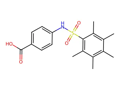 4-Pentamethylbenzenesulfonamidobenzoic acid structure