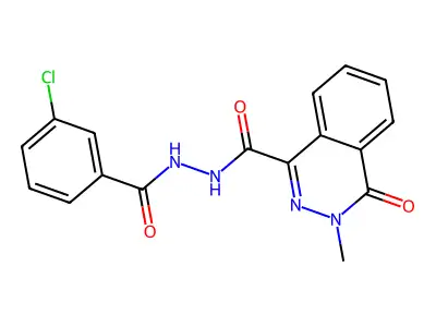 N'-(3-chlorobenzoyl)-3-methyl-4-oxophthalazine-1-carbohydrazide structure
