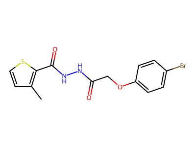 N'-[2-(4-bromophenoxy)acetyl]-3-methylthiophene-2-carbohydrazide structure