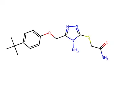 2-[[4-amino-5-[(4-tert-butylphenoxy)methyl]-1,2,4-triazol-3-yl]sulfanyl]acetamide structure