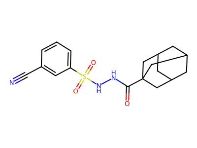 N'-(3-cyanophenyl)sulfonyladamantane-1-carbohydrazide structure