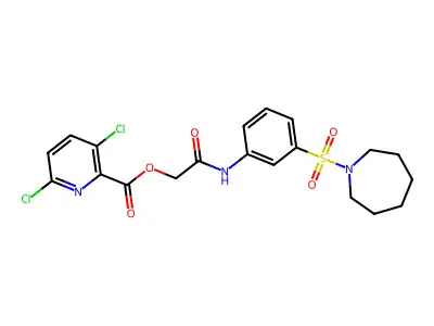 {[3-(azepane-1-sulfonyl)phenyl]carbamoyl}methyl 3,6-dichloropyridine-2-carboxylate structure