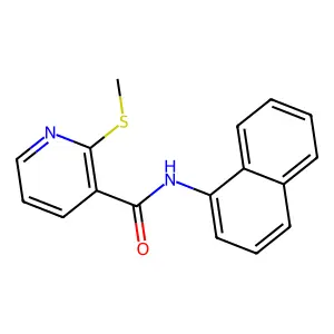2-methylsulfanyl-N-naphthalen-1-ylpyridine-3-carboxamide structure