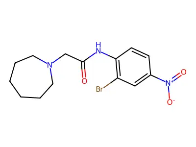 2-(azepan-1-yl)-N-(2-bromo-4-nitrophenyl)acetamide structure