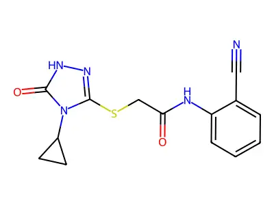N-(2-cyanophenyl)-2-[(4-cyclopropyl-5-oxo-1H-1,2,4-triazol-3-yl)sulfanyl]acetamide structure
