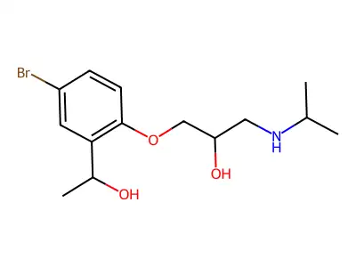 5-Bromo-2-(2-hydroxy-3-((1-methylethyl)amino)propoxy)-alpha-methylbenzenemethanol structure