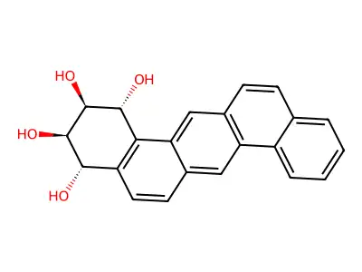 Dibenz(a,h)anthracene-1,2,3,4-tetrol, 1,2,3,4-tetrahydro-, (1alpha,2beta,3beta,4alpha)- structure