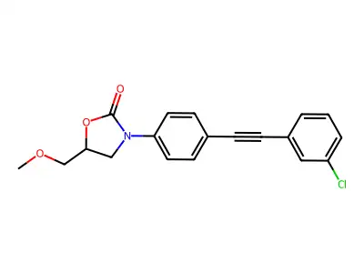 2-Oxazolidinone, 3-(4-((3-chlorophenyl)ethynyl)phenyl)-5-(methoxymethyl)- structure