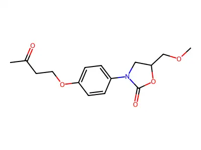 2-Oxazolidinone, 5-(methoxymethyl)-3-(4-(3-oxobutoxy)phenyl)- structure