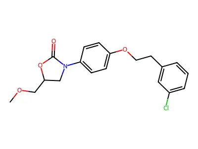 2-Oxazolidinone, 3-(4-(2-(3-chlorophenyl)ethoxy)phenyl)-5-(methoxymethyl)- structure