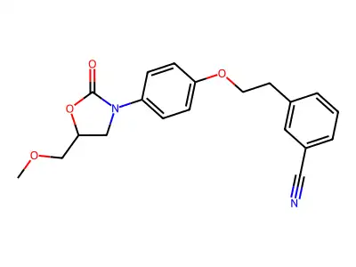 Benzonitrile, 3-(2-(4-(5-(methoxymethyl)-2-oxo-3-oxazolidinyl)phenoxy)ethyl)- structure