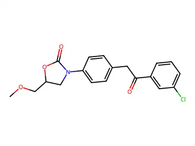 2-Oxazolidinone, 3-(4-(2-(3-chlorophenyl)-2-oxoethyl)phenyl)-5-(methoxymethyl)- structure