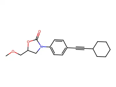 2-Oxazolidinone, 3-(4-(cyclohexylethynyl)phenyl)-5-(methoxymethyl)- structure