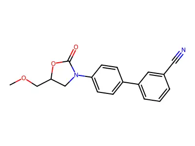 (1,1'-Biphenyl)-3-carbonitrile, 4'-(5-(methoxymethyl)-2-oxo-3-oxazolidinyl)- structure