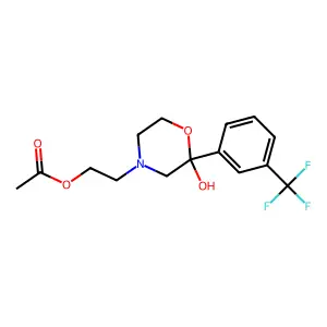 2-(2-Hydroxy-2-(3-(trifluoromethyl)phenyl)-4-morpholinyl)ethyl acetate structure