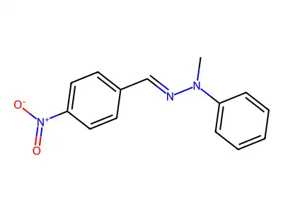 N-methyl-N-[(4-nitrophenyl)methylideneamino]aniline structure