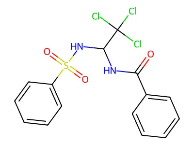 Benzamide, N-(1-(benzenesulfonamido)-2,2,2-trichloroethyl)- structure