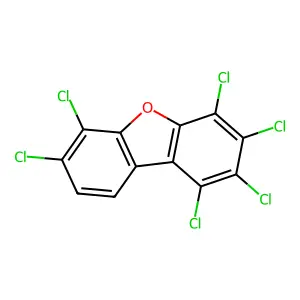 1,2,3,4,6,7-Hexachlorodibenzofuran structure