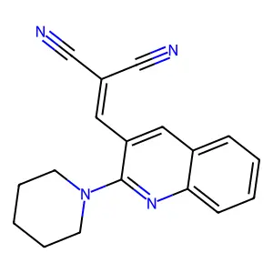 2-[(2-Piperidin-1-ylquinolin-3-yl)methylidene]propanedinitrile structure