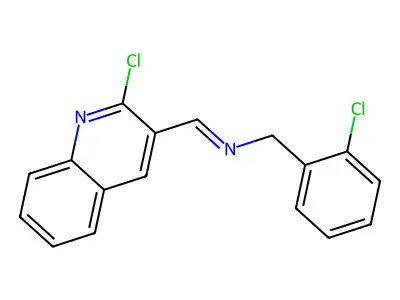 N-[(2-chlorophenyl)methyl]-1-(2-chloroquinolin-3-yl)methanimine structure