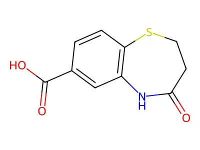 4-Oxo-2,3,4,5-tetrahydro-1,5-benzothiazepine-7-carboxylic acid structure