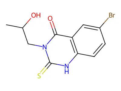 6-Bromo-3-(2-hydroxypropyl)-2-sulfanyl-3,4-dihydroquinazolin-4-one structure